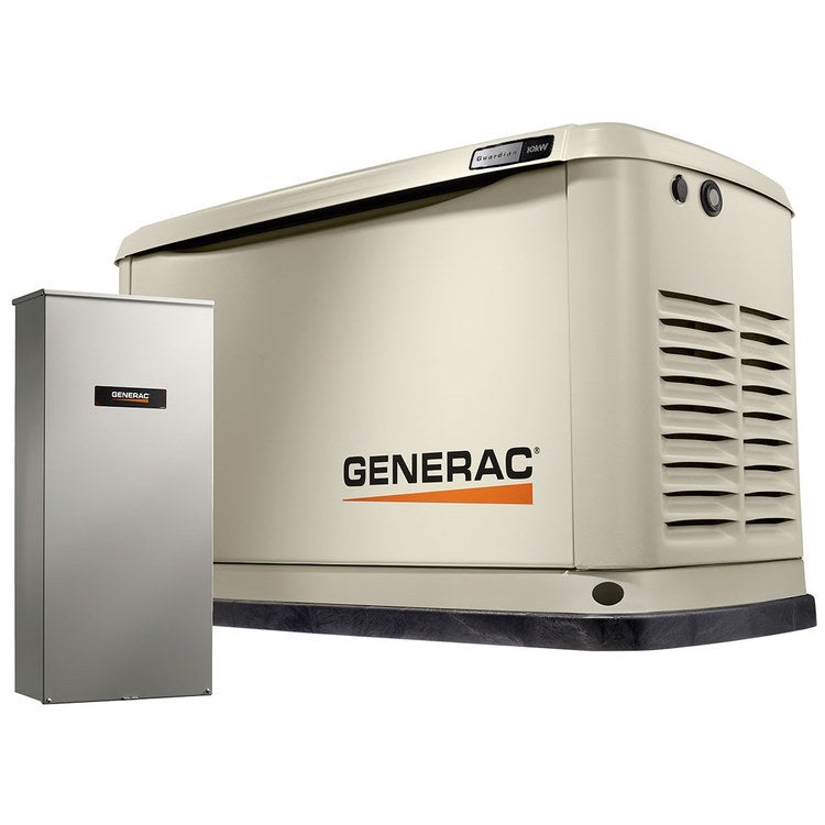 Generac 7172 Guardian Series Standby Generator Gas Engine 10kW w/ 16-Circuit Transfer Switch & WiFi-Enabled