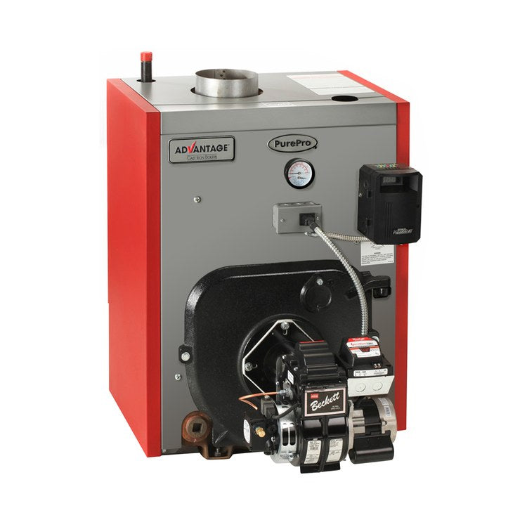 PurePro AO-3E Advantage Three-Section ECM Oil-Fired Water Boiler with Burner and Less Tankless Chimney