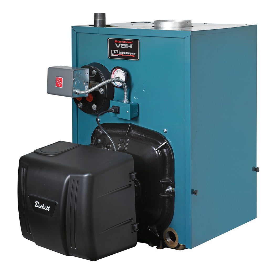 Burnham PV8H4WEC-TLWNH Oil-Fired Boiler w/ Burner & Less Tankless