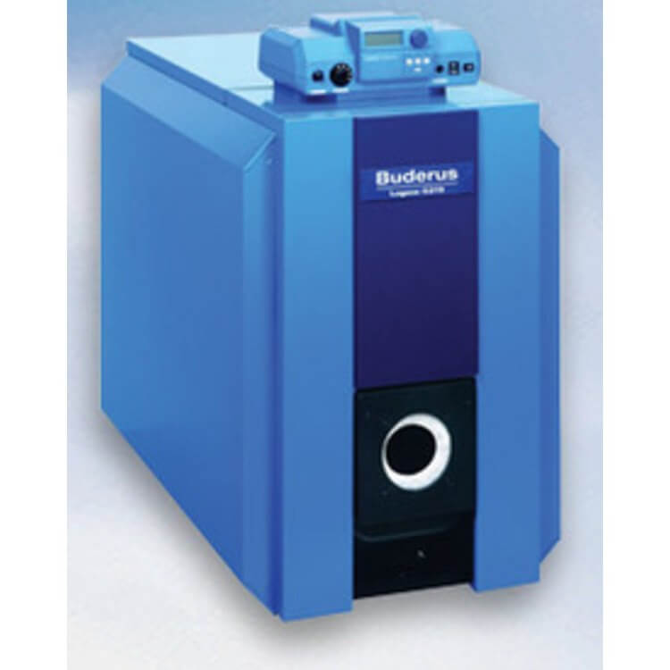 Buderus three-section cast iron oil-fired water boiler designed for reliable hydronic heating and clean combustion.