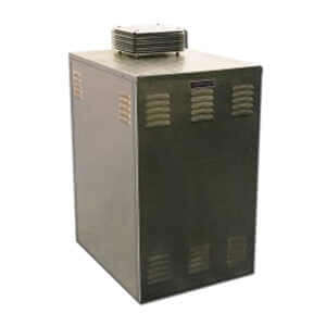 Thermo Dynamics OTF‑1600CN aluminum oil‑fired 273K BTU pool heater with Carlin burner.
